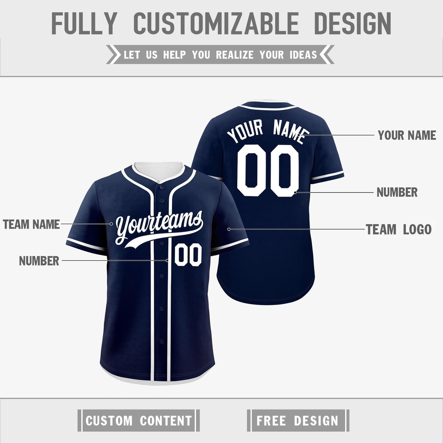 Custom White Reversible Baseball Jersey Classic Style For Youth Team Design Service