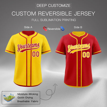 Custom Red White Reversible Baseball Jersey Classic Style For Youth Team Design Service