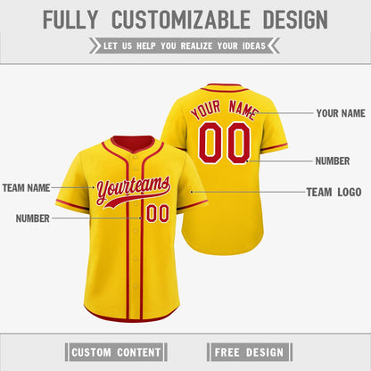 Custom Red White Reversible Baseball Jersey Classic Style For Youth Team Design Service
