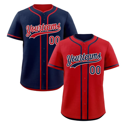 Custom Navy White Reversible Baseball Jersey Classic Style Add Team Name & Player Number Moisture-Wicking