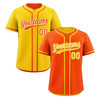 Custom Gold White Reversible Baseball Jersey Classic Style Add Team Name & Player Number Moisture-Wicking