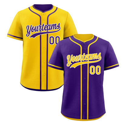 Custom Gold White Reversible Baseball Jersey Classic Style For Youth Team Design Service