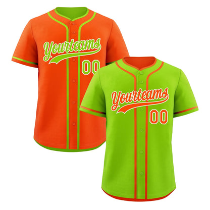 Custom Orange White Reversible Baseball Jersey Classic Style Add Team Name & Player Number Moisture-Wicking