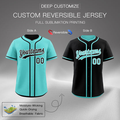 Custom Black White Reversible Baseball Jersey Classic Style For Youth Team Design Service