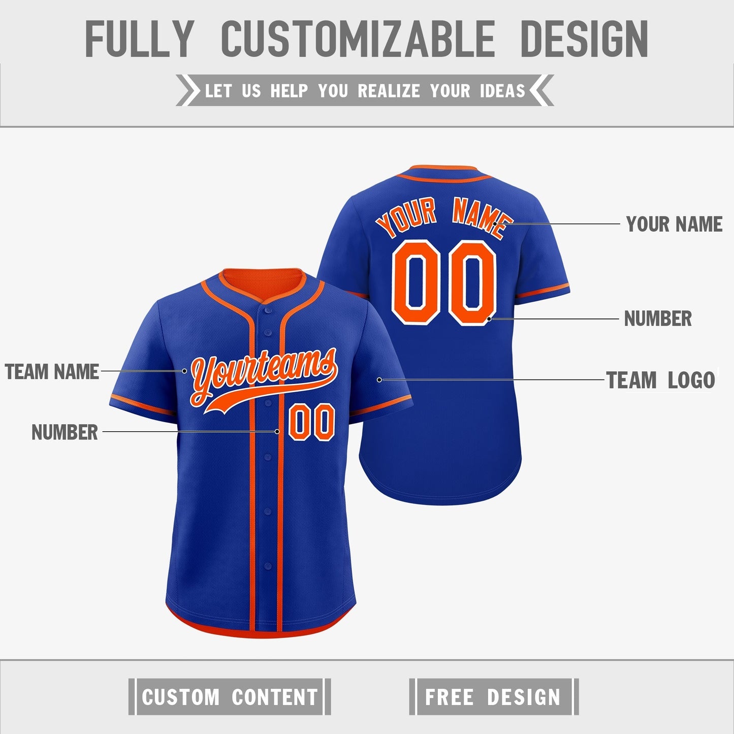 Custom Orange White Reversible Baseball Jersey Classic Style For Youth Team Design Service
