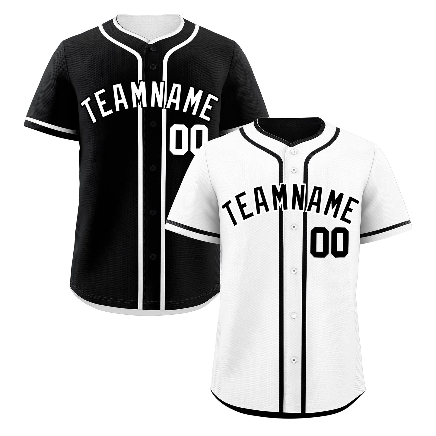 Custom Black White Reversible Baseball Jersey Classic Style For Youth Team Design Service