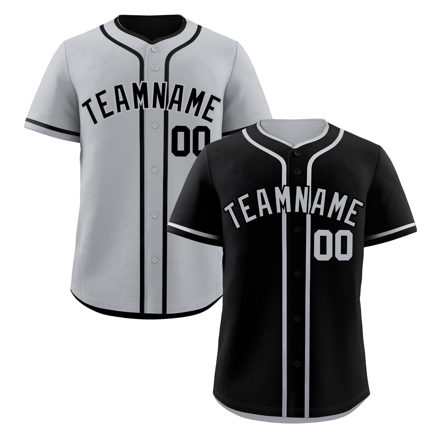 Custom Silver Black Reversible Baseball Jersey Classic Style For Youth Team Design Service