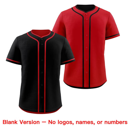 Custom Red Black Reversible Baseball Jersey Classic Style Add Team Name & Player Number Moisture-Wicking