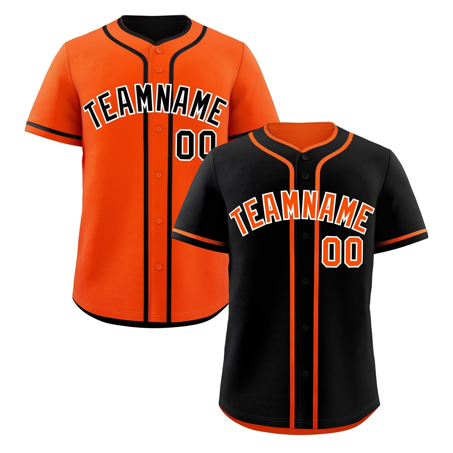 Custom Orange Black Reversible Baseball Jersey Classic Style Add Team Name & Player Number Moisture-Wicking