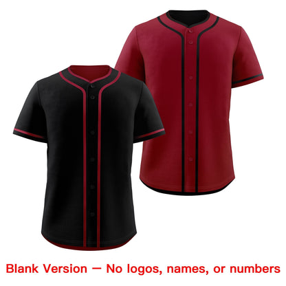 Custom Crimson Black Reversible Baseball Jersey Classic Style Add Team Name & Player Number Moisture-Wicking