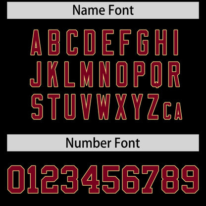 Custom Crimson Black Reversible Baseball Jersey Classic Style Add Team Name & Player Number Moisture-Wicking