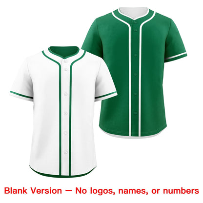 Custom Kelly Green White Reversible Baseball Jersey Classic Style For Youth Team Design Service
