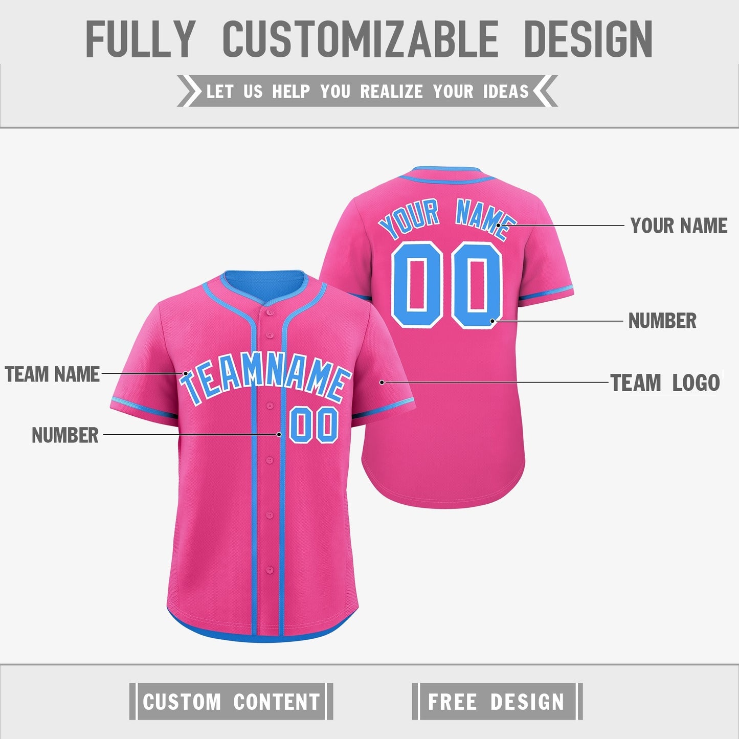 Custom Powder Blue White Reversible Baseball Jersey Classic Style For Youth Team Design Service