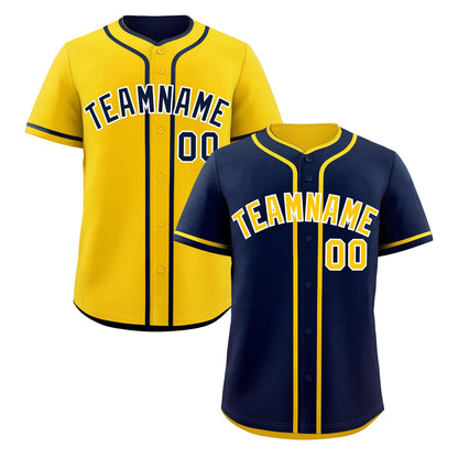 Custom Gold White Reversible Baseball Jersey Classic Style Add Team Name & Player Number Moisture-Wicking