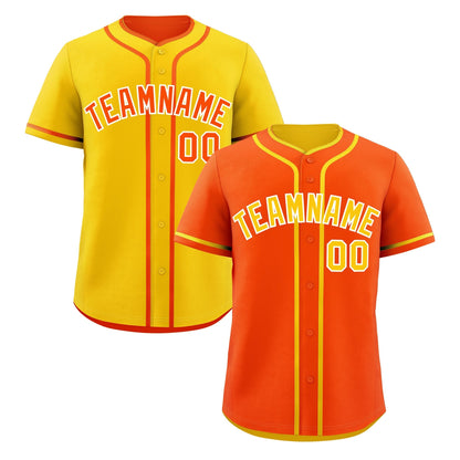 Custom Gold White Reversible Baseball Jersey Classic Style Add Team Name & Player Number Moisture-Wicking