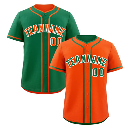 Custom Kelly Green White Reversible Baseball Jersey Classic Style Add Team Name & Player Number Moisture-Wicking