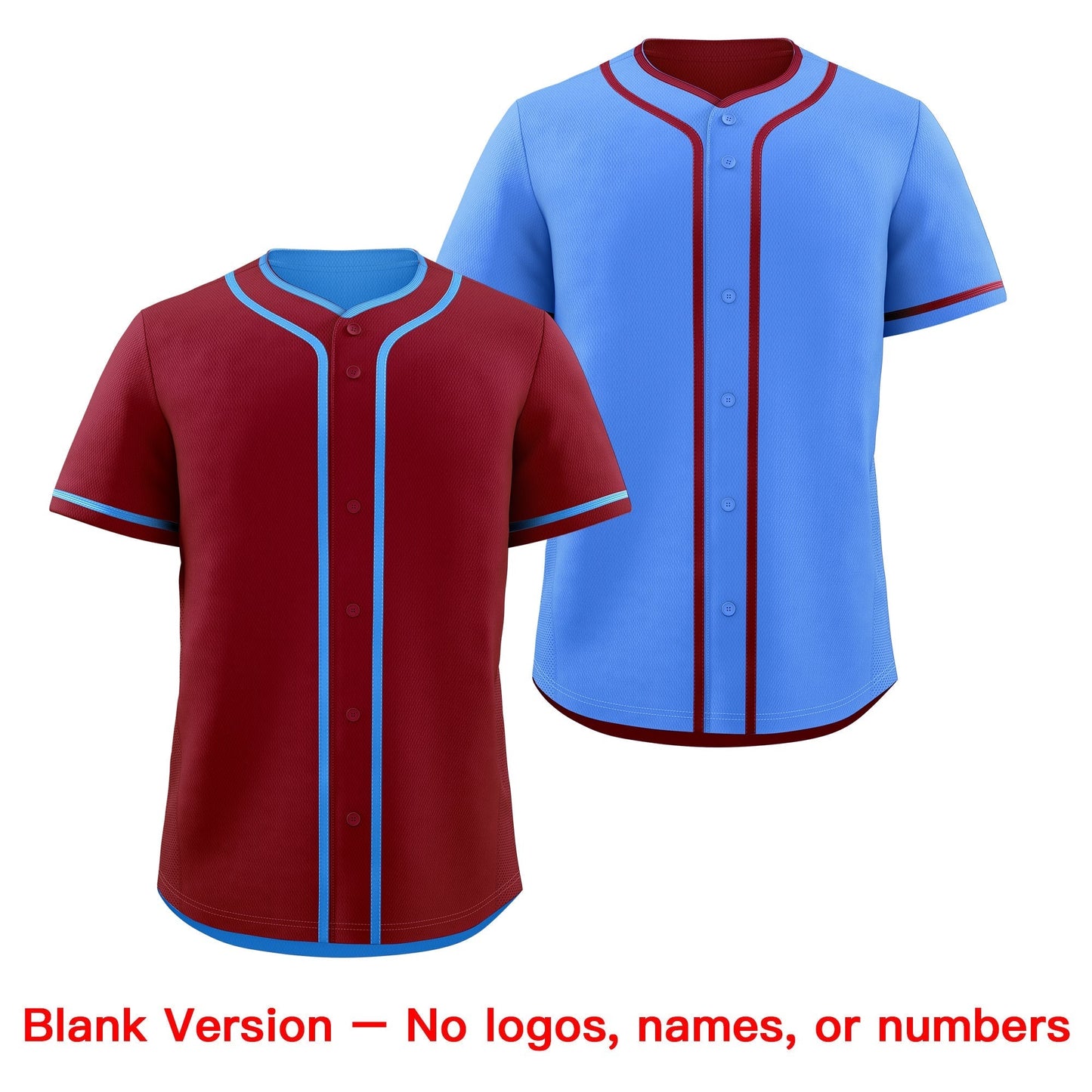Custom Powder Blue White Reversible Baseball Jersey Classic Style Add Team Name & Player Number Moisture-Wicking