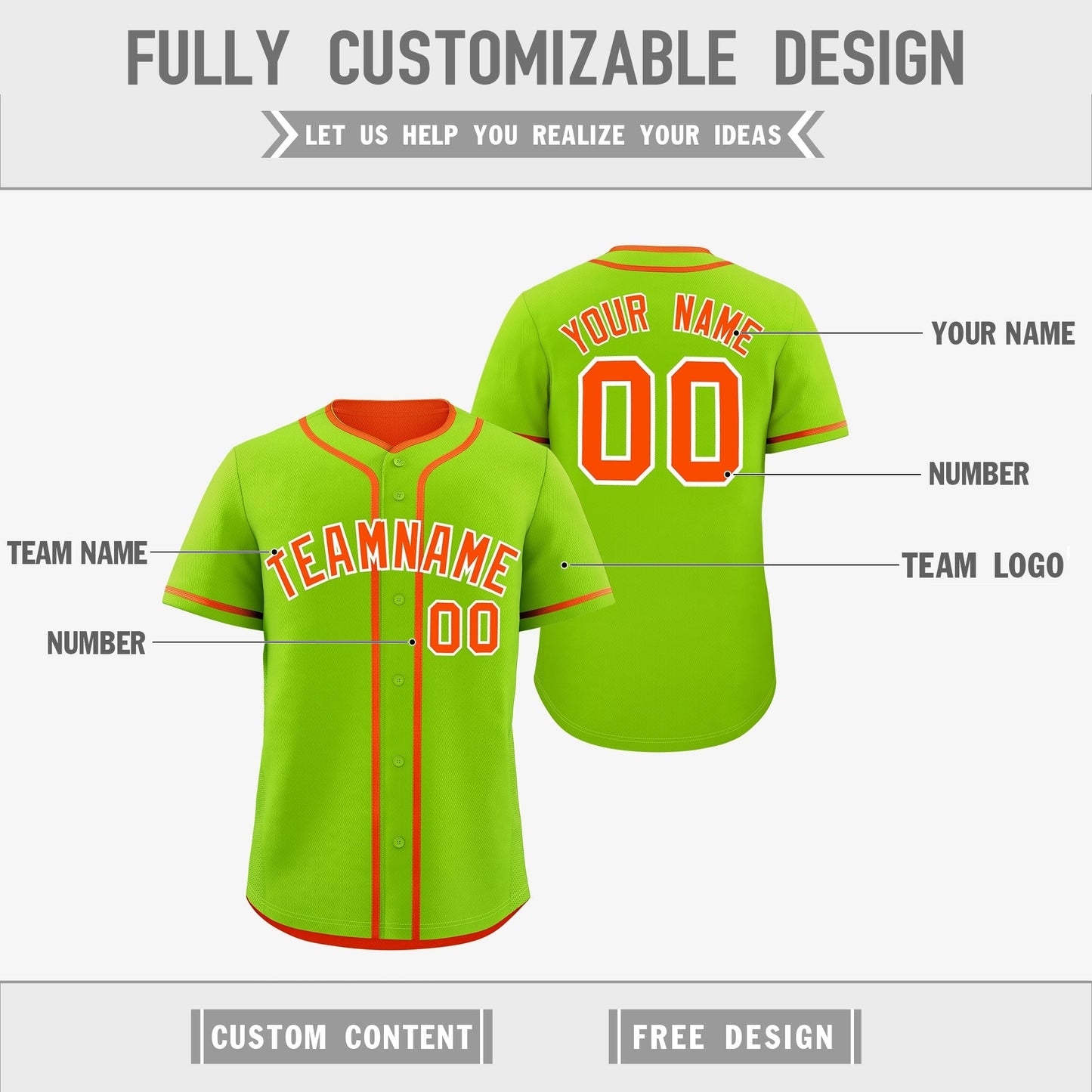 Custom Orange White Reversible Baseball Jersey Classic Style Add Team Name & Player Number Moisture-Wicking