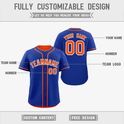 Custom Orange White Reversible Baseball Jersey Classic Style For Youth Team Design Service