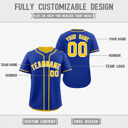 Custom Gold White Reversible Baseball Jersey Classic Style For Youth Team Design Service