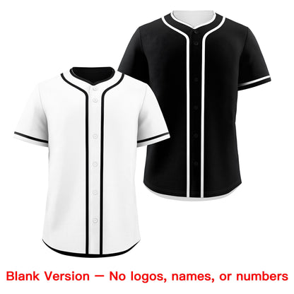 Custom Black White Reversible Baseball Jersey Classic Style For Youth Team Design Service