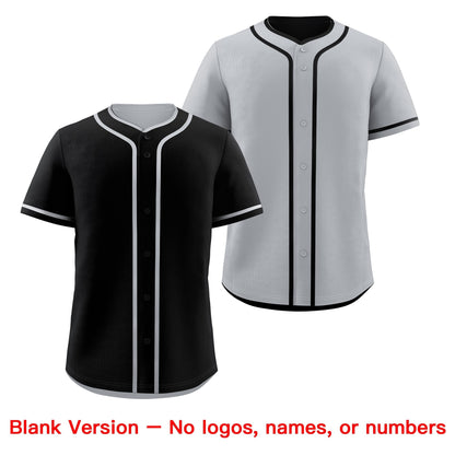 Custom Silver Black Reversible Baseball Jersey Classic Style For Youth Team Design Service