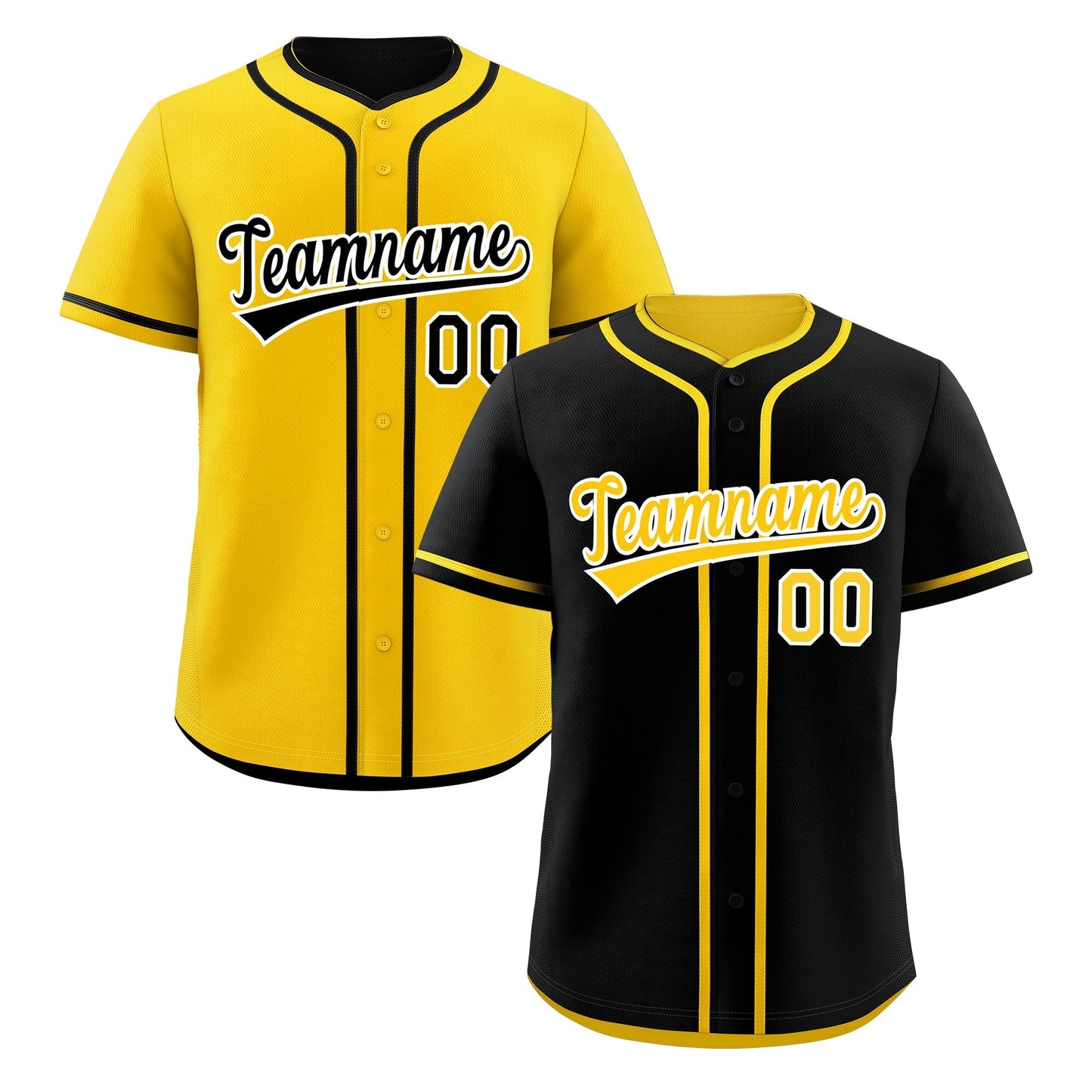 Custom Gold Black Reversible Baseball Jersey Classic Style For Youth Team Design Service