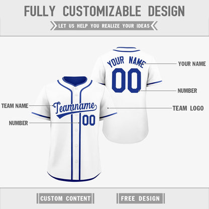 Custom Royal Blue Reversible Baseball Jersey Classic Style Add Team Name & Player Number Moisture-Wicking