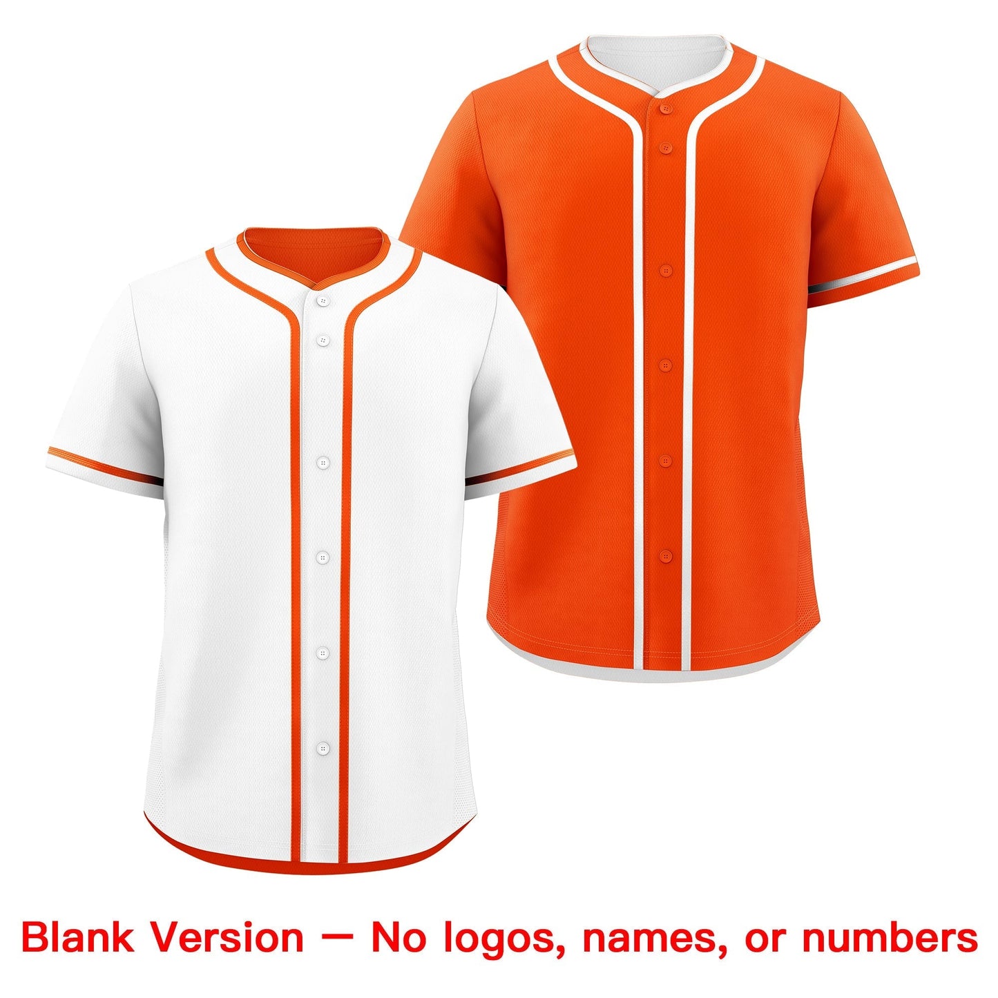 Custom Orange Reversible Baseball Jersey Classic Style For Youth Team Design Service