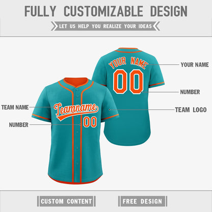 Custom Orange White Reversible Baseball Jersey Classic Style Add Team Name & Player Number Moisture-Wicking
