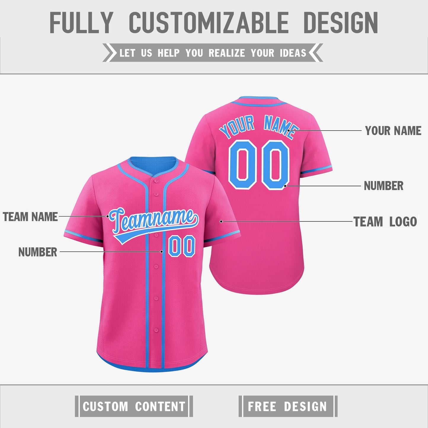 Custom Powder Blue White Reversible Baseball Jersey Classic Style For Youth Team Design Service