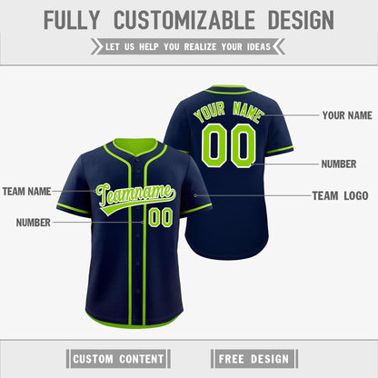 Custom Neon Green White Reversible Baseball Jersey Classic Style Add Team Name & Player Number Moisture-Wicking