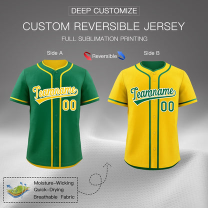 Custom Gold White Reversible Baseball Jersey Classic Style For Youth Team Design Service