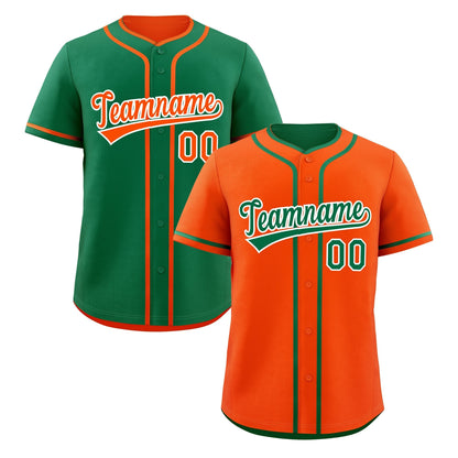 Custom Kelly Green White Reversible Baseball Jersey Classic Style Add Team Name & Player Number Moisture-Wicking