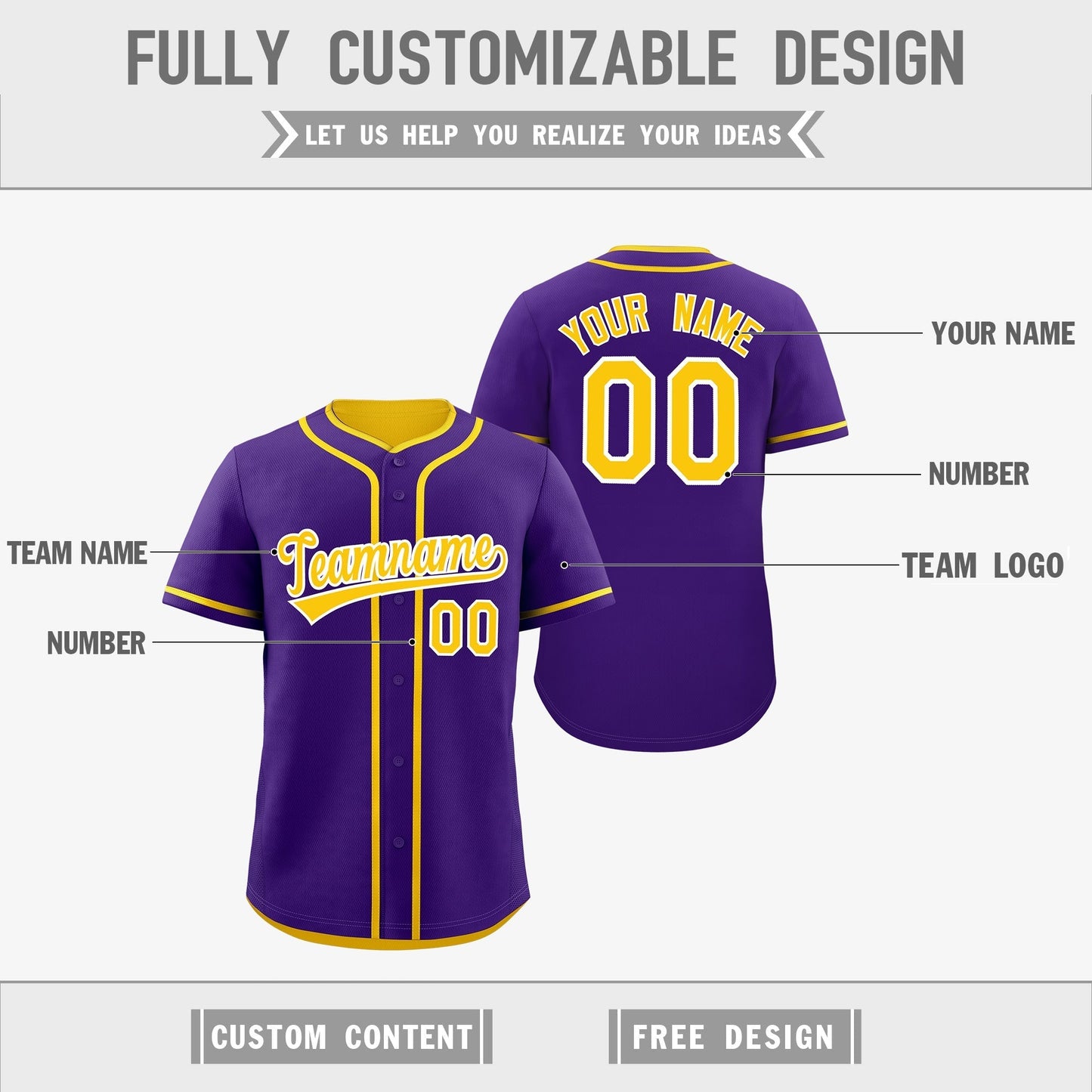 Custom Gold White Reversible Baseball Jersey Classic Style For Youth Team Design Service