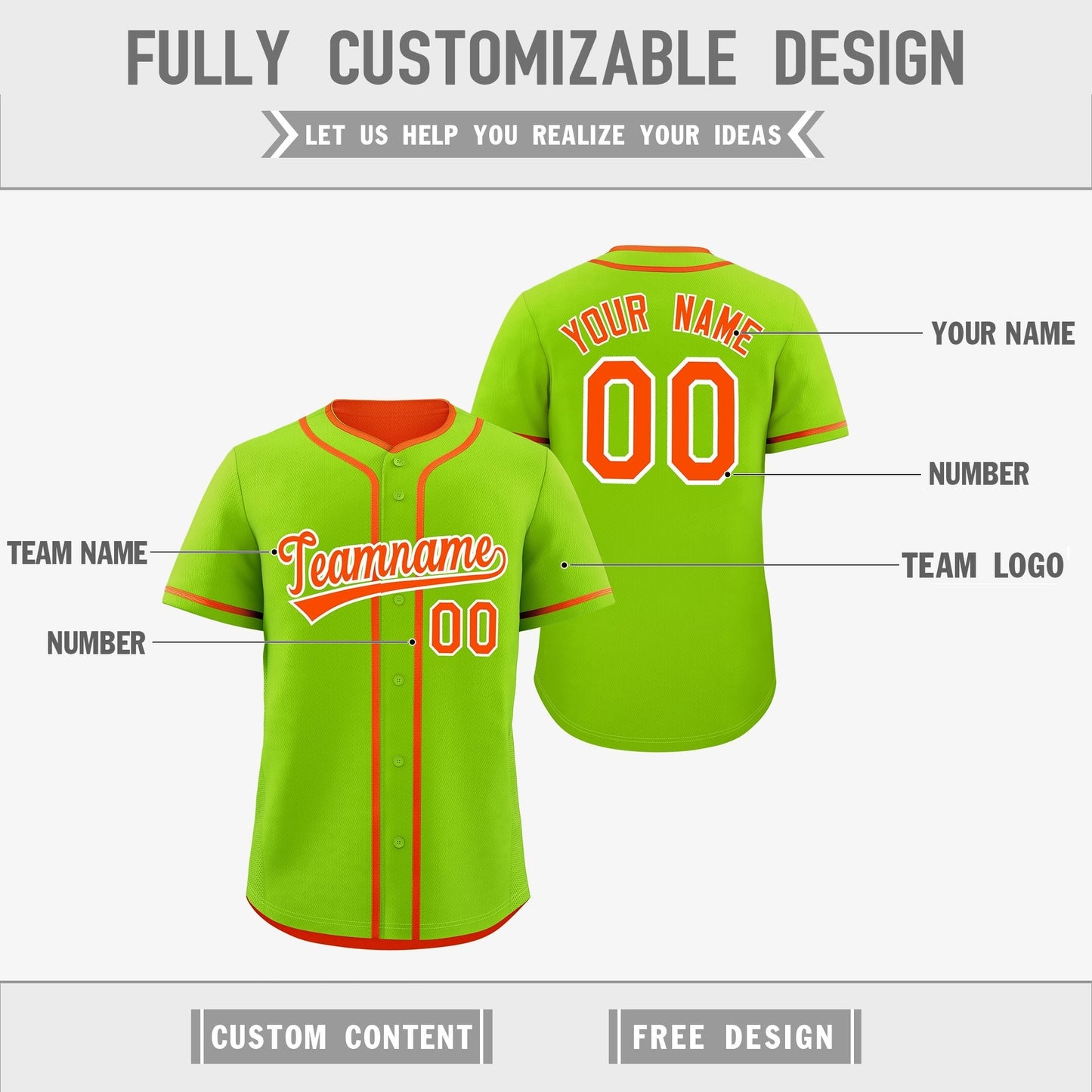 Custom Orange White Reversible Baseball Jersey Classic Style Add Team Name & Player Number Moisture-Wicking