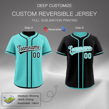 Custom Black White Reversible Baseball Jersey Classic Style For Youth Team Design Service
