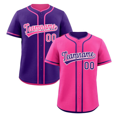 Custom Purple White Reversible Baseball Jersey Classic Style Add Team Name & Player Number Moisture-Wicking