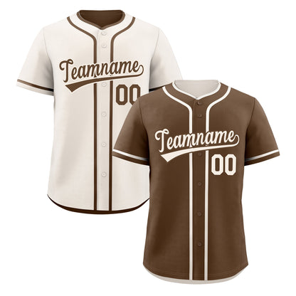 Custom Cream Reversible Baseball Jersey Classic Style For Youth Team Design Service