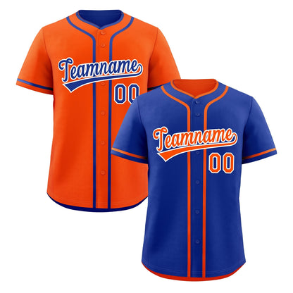 Custom Orange White Reversible Baseball Jersey Classic Style For Youth Team Design Service