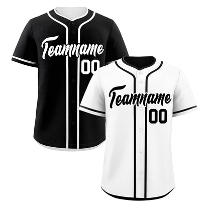 Custom Black White Reversible Baseball Jersey Classic Style For Youth Team Design Service