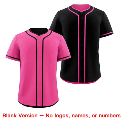 Custom Black Pink Reversible Baseball Jersey Classic Style For Youth Team Design Service