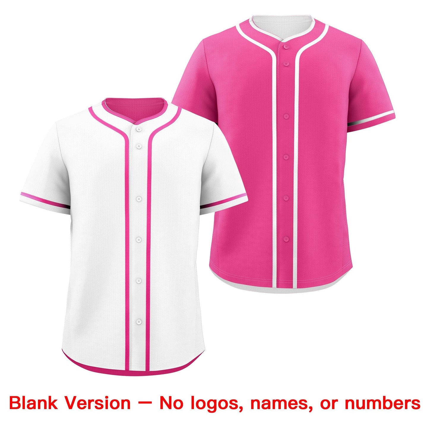 Custom Pink White Reversible Baseball Jersey Classic Style Add Team Name & Player Number Moisture-Wicking