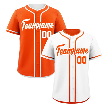 Custom Orange Reversible Baseball Jersey Classic Style For Youth Team Design Service