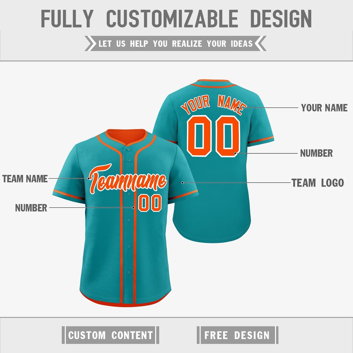 Custom Orange White Reversible Baseball Jersey Classic Style Add Team Name & Player Number Moisture-Wicking