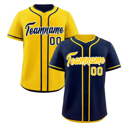 Custom Gold White Reversible Baseball Jersey Classic Style Add Team Name & Player Number Moisture-Wicking
