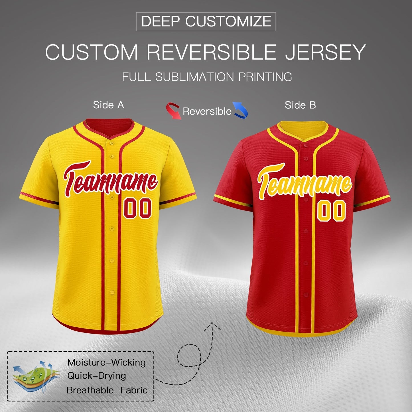 Custom Red White Reversible Baseball Jersey Classic Style For Youth Team Design Service