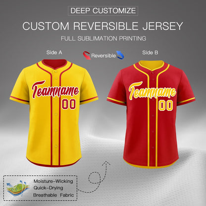 Custom Red White Reversible Baseball Jersey Classic Style For Youth Team Design Service