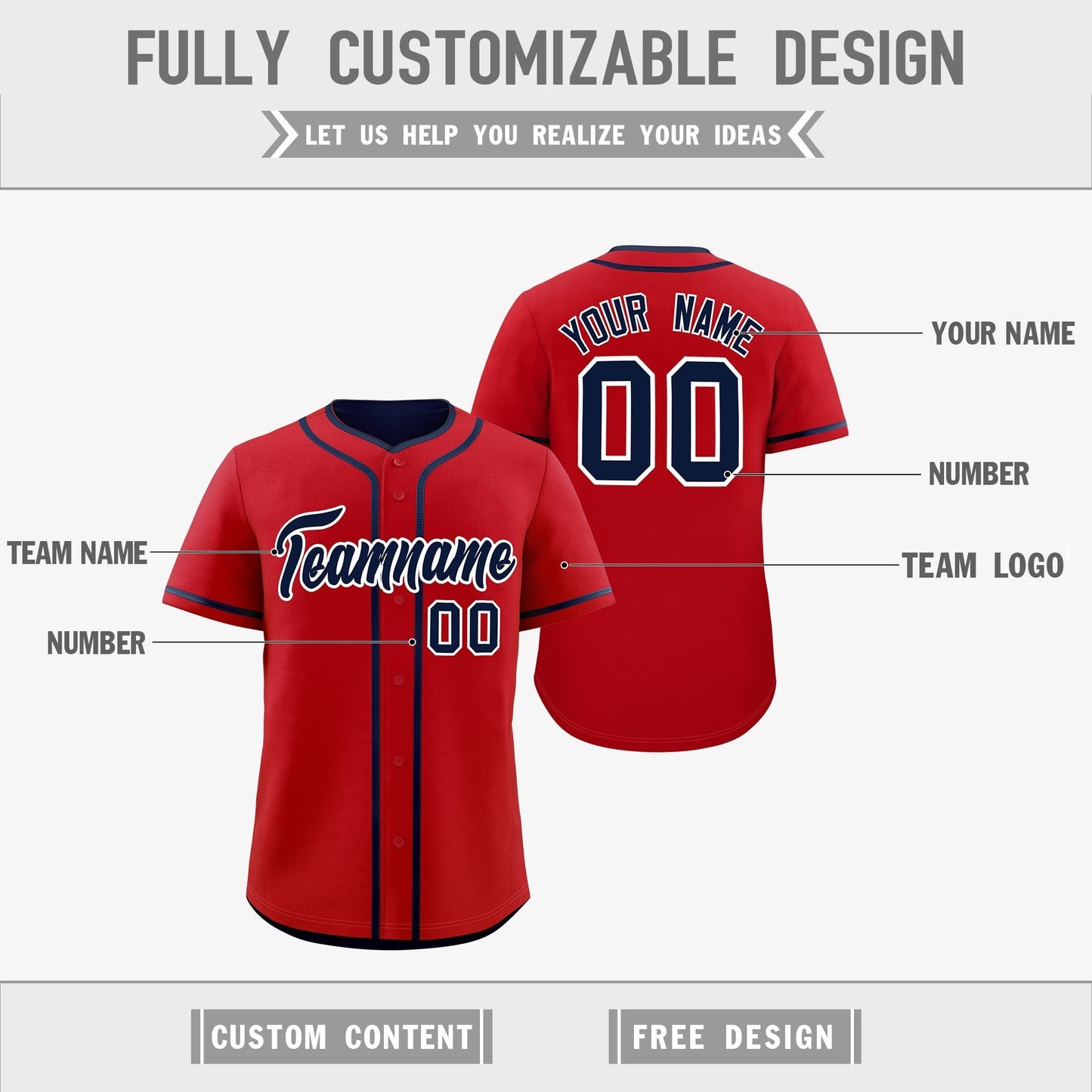 Custom Navy White Reversible Baseball Jersey Classic Style Add Team Name & Player Number Moisture-Wicking