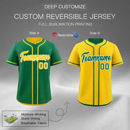 Custom Gold White Reversible Baseball Jersey Classic Style For Youth Team Design Service